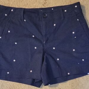 LOFT Blue and White Bermuda Shorts with Star Pattern Sz 2 $15